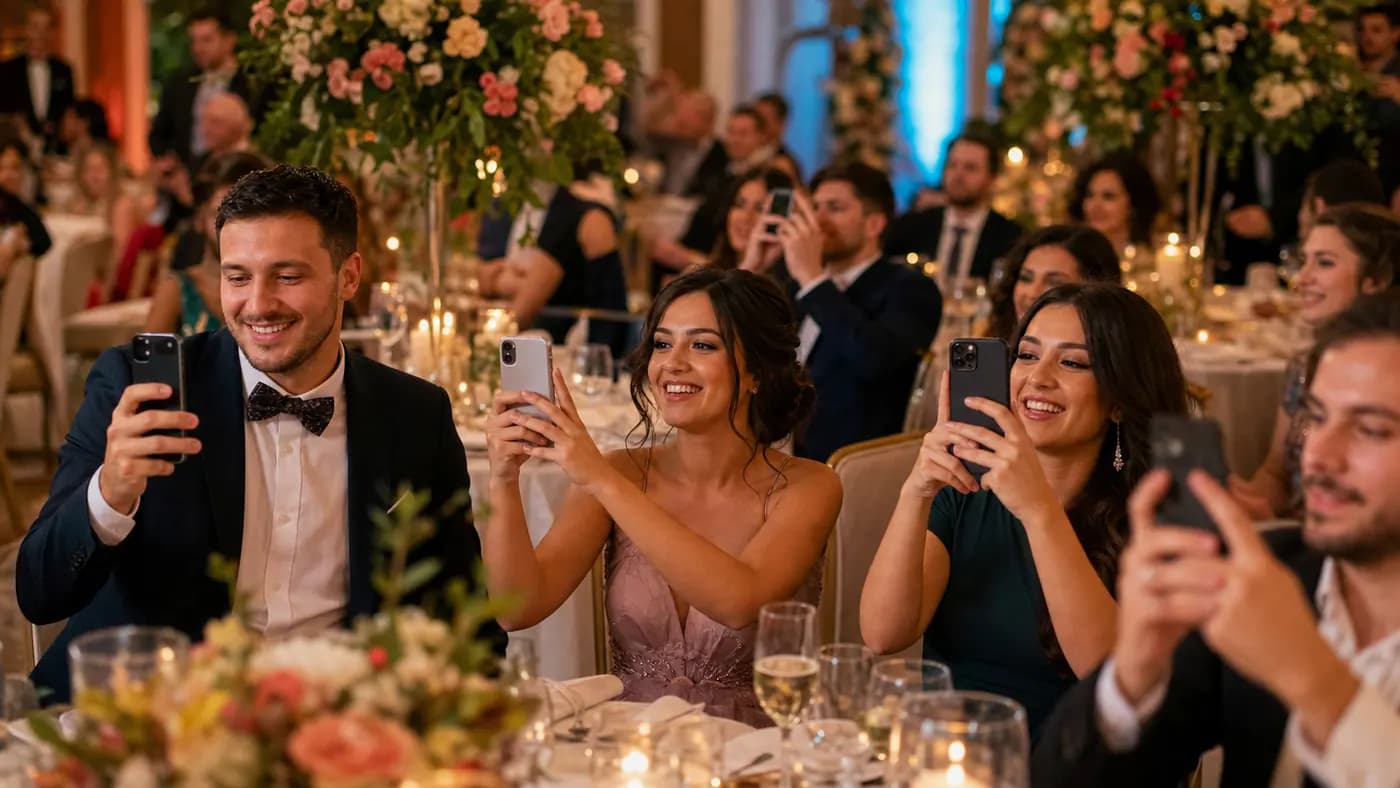 Invitați la eveniment fotografiind un moment special